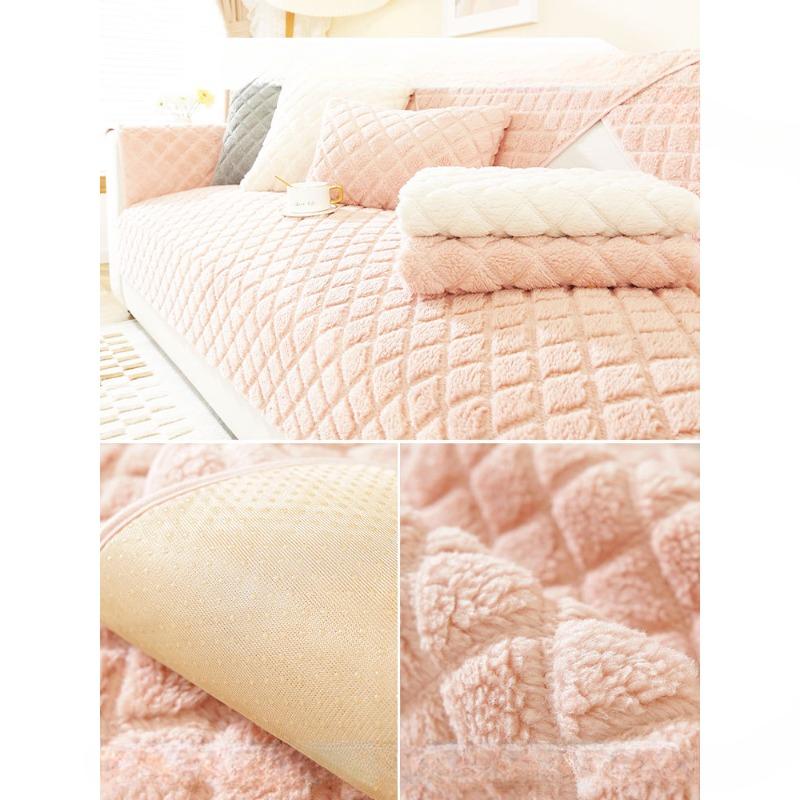 Winter Sofa Cushion Thickened Non-Slip Lambswool Seat Cover Furry Sofa Towel Cover Cloth High-Grade