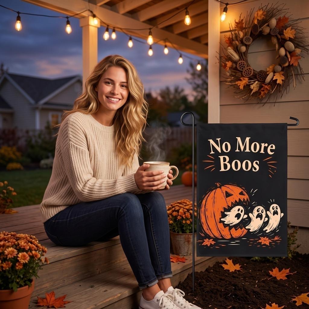 Double-Sided Halloween Garden Flag for Outdoor Party Decoration