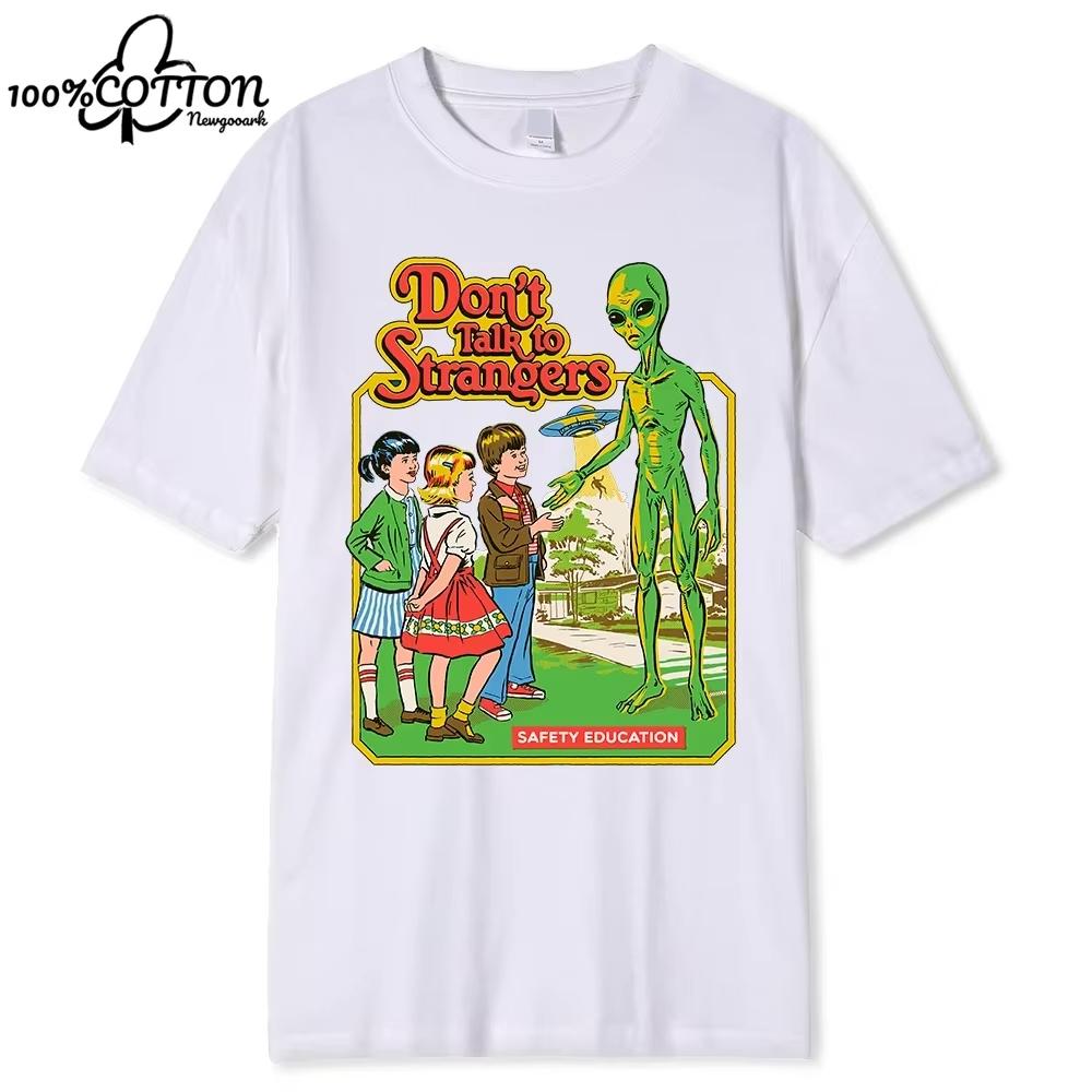 

Horror Comic Series Don T Talk To Strangers Safety Education Men T Shirts Cotton Fashion Shirt 4XL