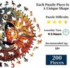 Wooden Puzzle for Adults 200 Pieces Unique Irregular Animal Shape Wooden Jigsaw Puzzle Creative Gifts for Teens and Adults