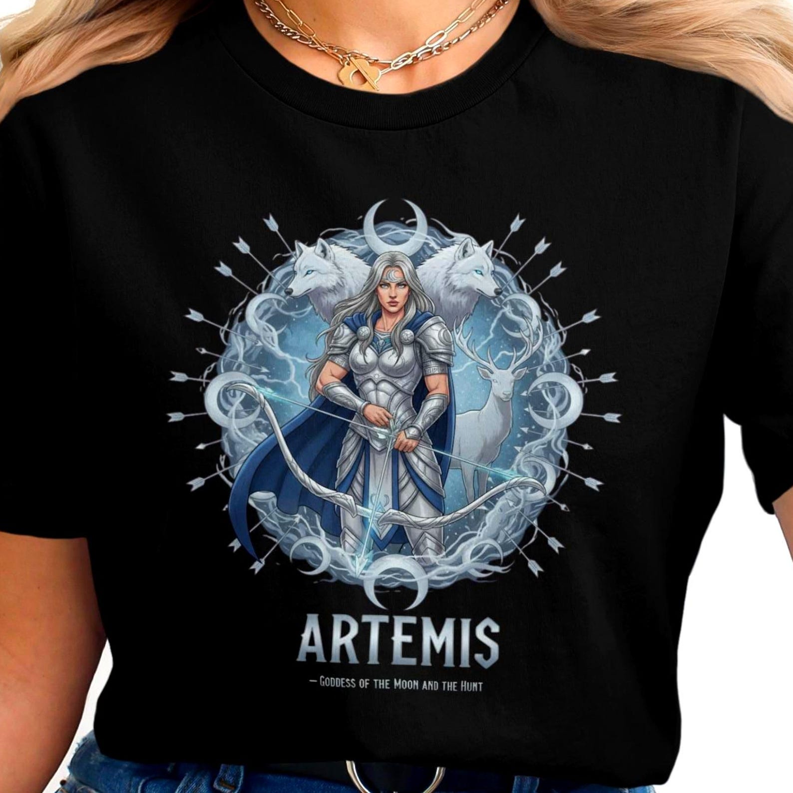 Artemis T-Shirt | Greek Mythology | Goddess of the Moon and Hunt Tee S