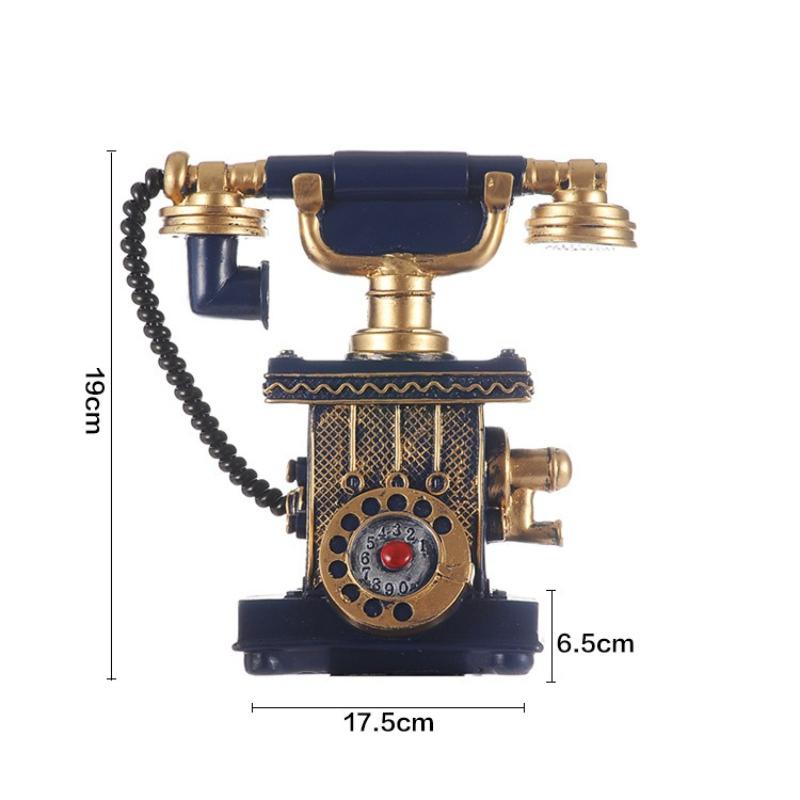 Vintage Telephone Model Piggy Bank Old Style Telephone Resin Sculpture European Home Decoration Desktop Ornaments Accessories