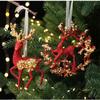 Plastic Christmas Merry Hanging Decoration Red Gold Glitter Christmas Ornaments Hanging Sign Christmas Hanging Text Decoration