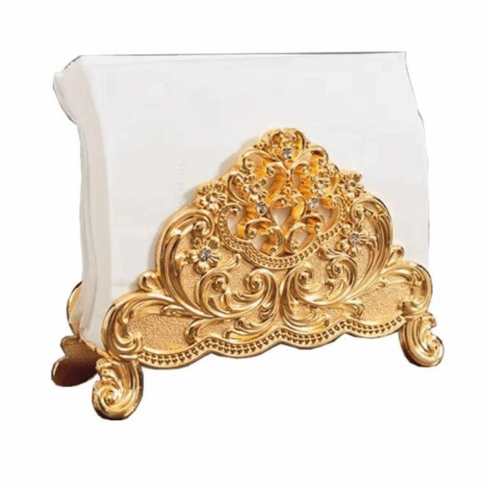 European Style Metal Paper Dispenser Zinc Zinc Zinc Alloy Gold Tissue Box Shiny Napkin Holder  Coffee Shop