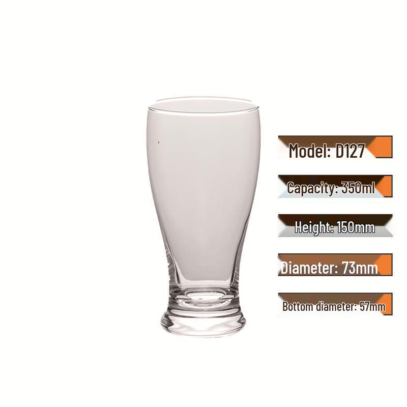 Custom Short Round Trophy Glass - White Homebrew Beer and Juice Glass, Large Capacity with Thick Bottom