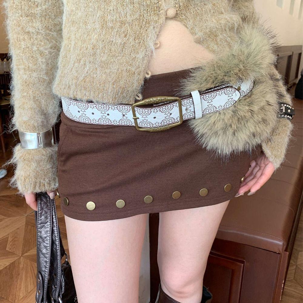 Faux Fur Furry Waistband PU Leather Plush Belt Fashion Y2K Waistband  Dress Decoration