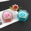 Elegant Hexagon Flower Jewelry Case Featuring Preserved Flowers Unique Gifts Accessory for Trendy Couples In Love