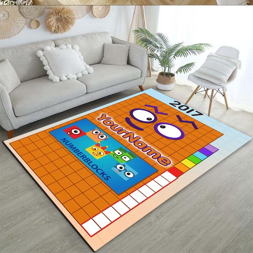 Numberblocks Customizable Name Floor Mat Design for Decorate room Kitchen Balcony Study room Antislip Carpet Office home decor