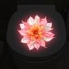 Colorful Luminous Dahlia Toilet Stickers, Waterproof Bathroom Decoration Stickers, Fluorescent Art Stickers