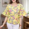 ZANZEA Women Casual Round Neck 3/4 Sleeve Loose Floral Blouse