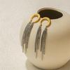 Moon Shaped Dangle Earrings With Moving Tassels Stainless Steel Party Daily Jewelry Lightweight Comfortable Jewelry