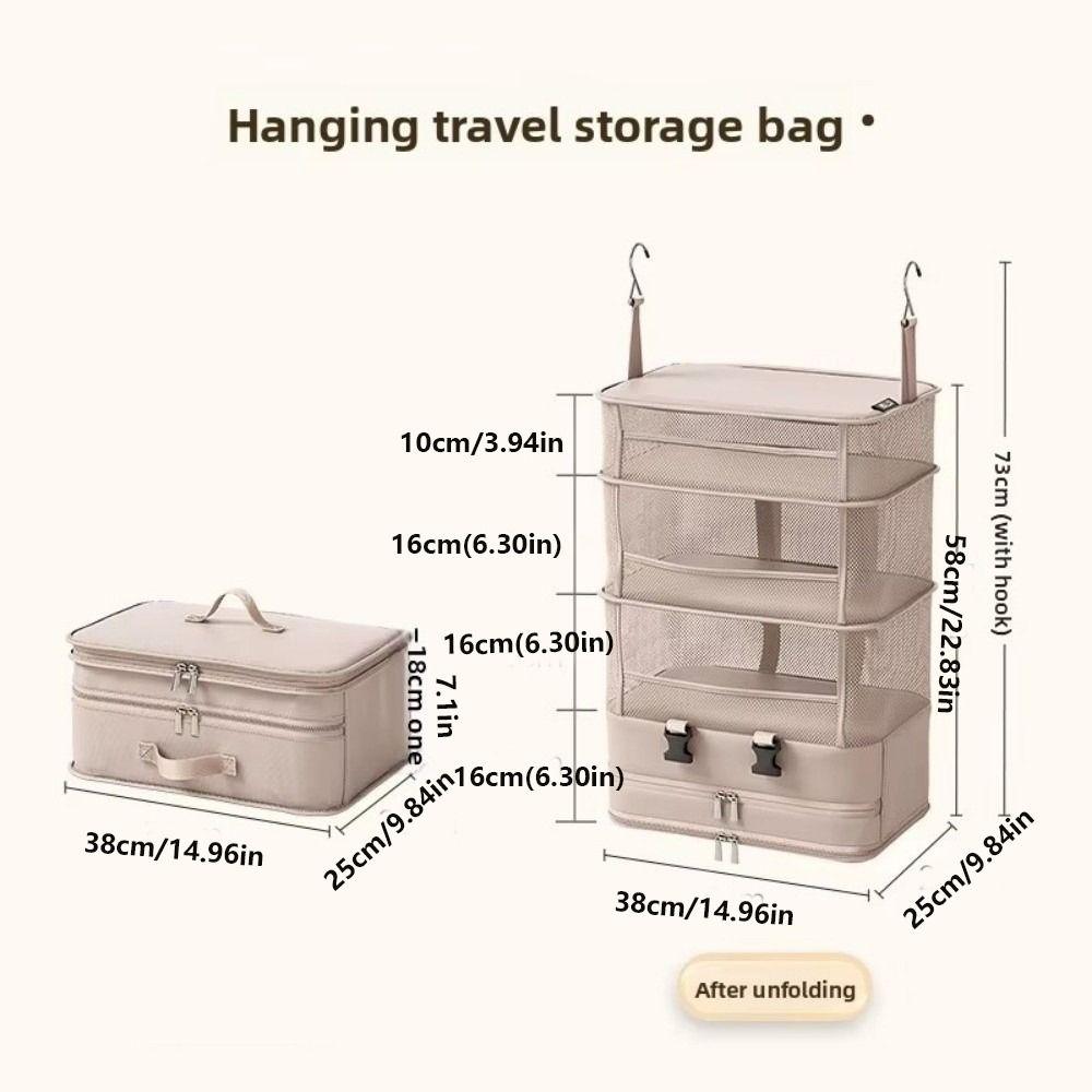 Multi Layered Hanging Clothes Storage Bag Foldable Clothing Organizer Wardrobe Organization