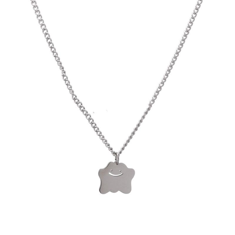 

New little ghost cloud necklace ins frigid wind sweater accessories hip-hop jewelry titanium steel necklace for men and women