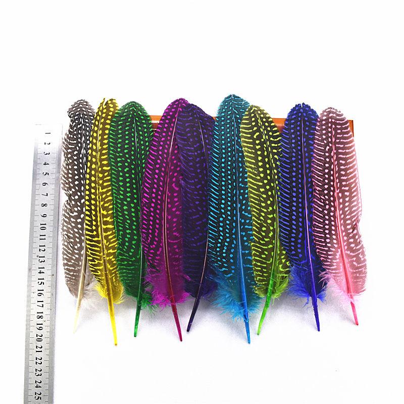 10pcs Wing Pheasant Feathers Spotted Guinea Fowl Plumas Diy Feathers for Jewelry Making Wedding Decoration Plumes Crafts 17-22cm