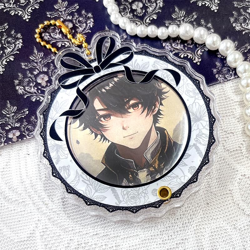 Akrylový rámeček na placky Oshikatsu Otakatsu pouzdro na doplňky Axta pouzdro anime zboží dekorace Černá [Květinový vzor] úložný prostor, g.triger G-Triger