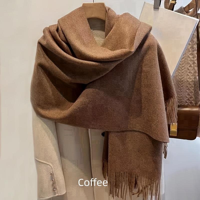 

Winter Shawl For Women Long Warm Cashmere Scarves Hijab Solid Lady Wrap Female Pashmina Bandana Head Scarfs Echarpe 70x200cm