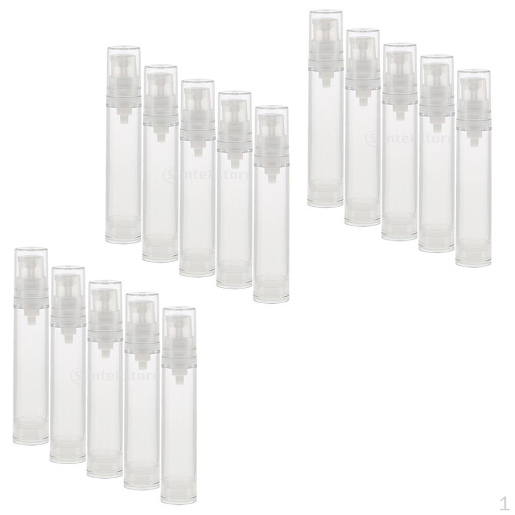 

15 прозрачных флаконов, многоразовые, безвоздушные, с дозатором для лосьона, дорожные контейнеры, 5/8/12 мл