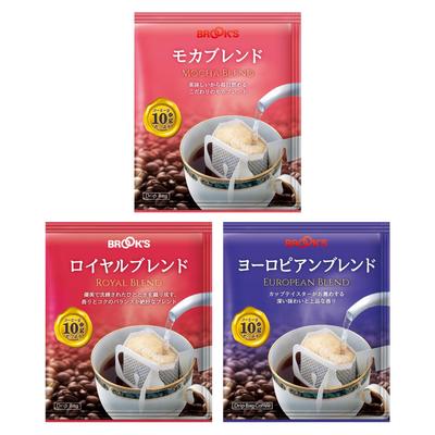 Zestaw kaw w saszetkach Drip Bag 10g (Łącznie 72 worki) [Mieszanka Mocha, Mieszanka Europejska, Mieszanka Królewska]