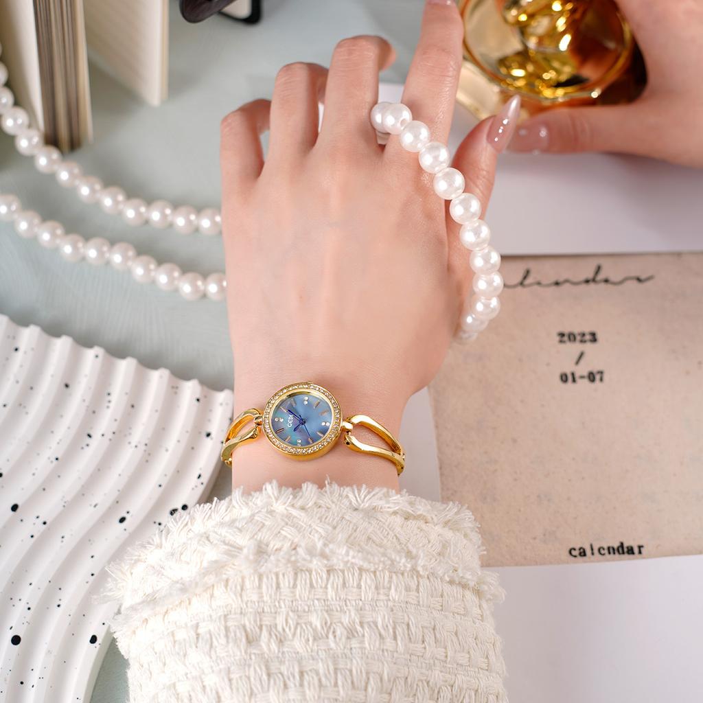 Light Luxury Diamond-Encrusted Student Watch Versatile Fashion Waterproof Alloy Watch Women'S Bracelet Quartz Watch