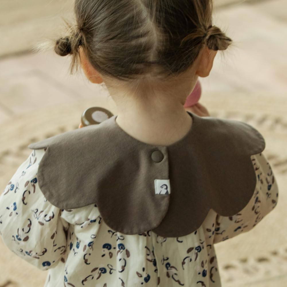 Konny Baby Bib Baby Bib Rolling Quick Baby Baby Stylish Present 3 Creamy Brown Caramel [Konny] Set, 360° Bib, Absorbent, Drying, Simple, Girls, Boys,