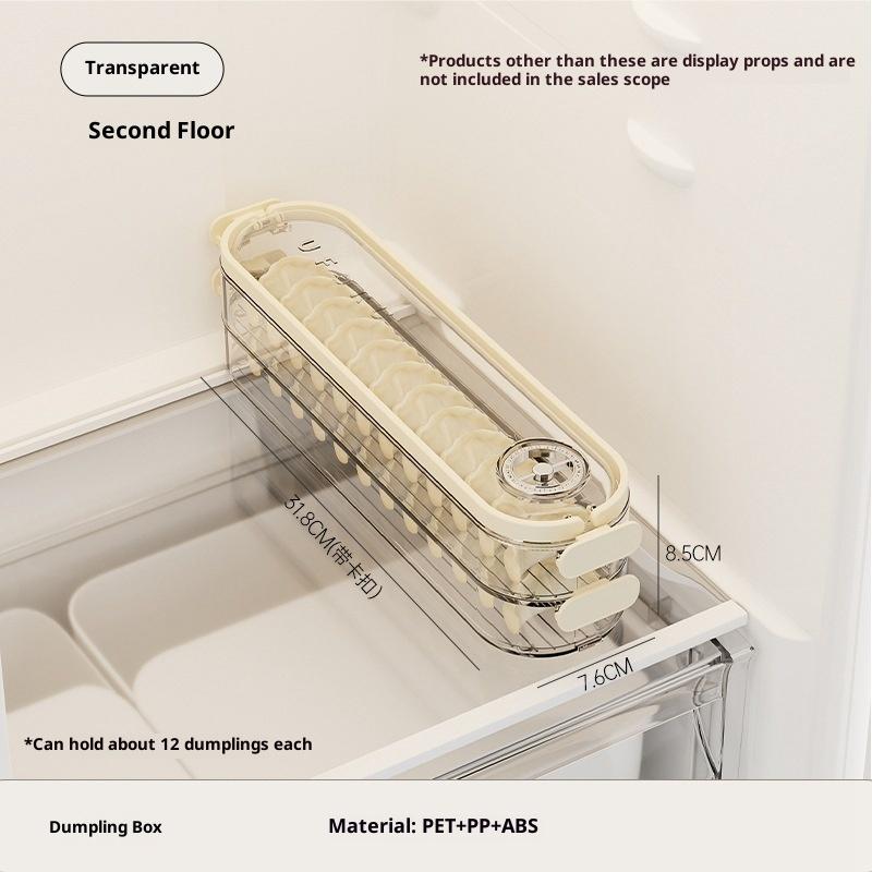 1/2/3 Layers Household Food-Grade Dumpling Container With Lid Freezer Fresh-Keeping Box Refrigerator Storage Box
