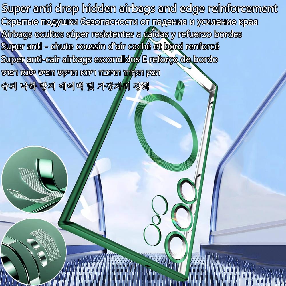 Wireless Magnetic Plating Cases For Magsafe Case Samsung Galaxy S26 S25 FE S23 S24 Ultra S21 S22 Lens Protective Cover