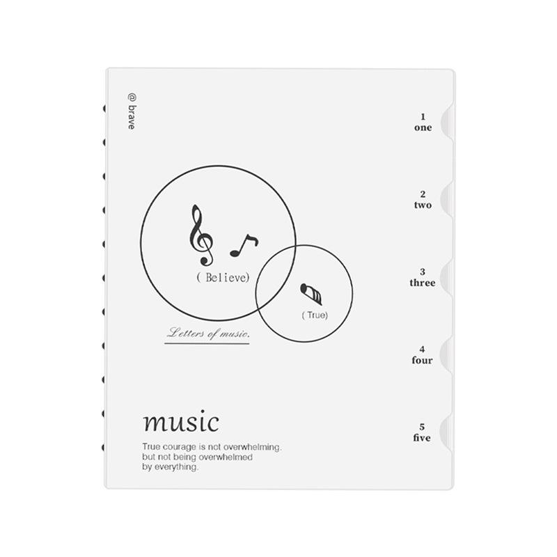 Detachable Mushroom Button Music Score Binder - Anti-Reverse, Three-Sided Sealed Document Folder