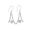 Natural Rose Quartz Gemstone 925 Sterling Silver Handmade Jewelry Earrings 1.45" EE-66-34