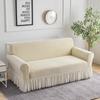 Lace Hem Jacquard Sofa Cover Stretch Full Elastic Slipcover Nordic Style Anti Slip Fabric