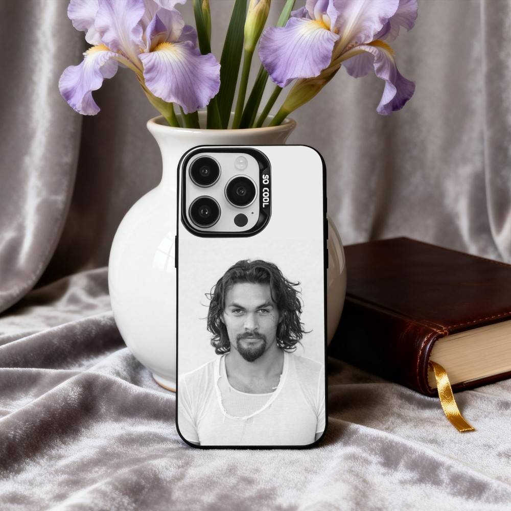 J-Jason Renowned M-Momoa Phone Case For iPhone17,16,15,14,13,12,11 Plus,Pro Max Black Candy silver phone case iPhone12PRO