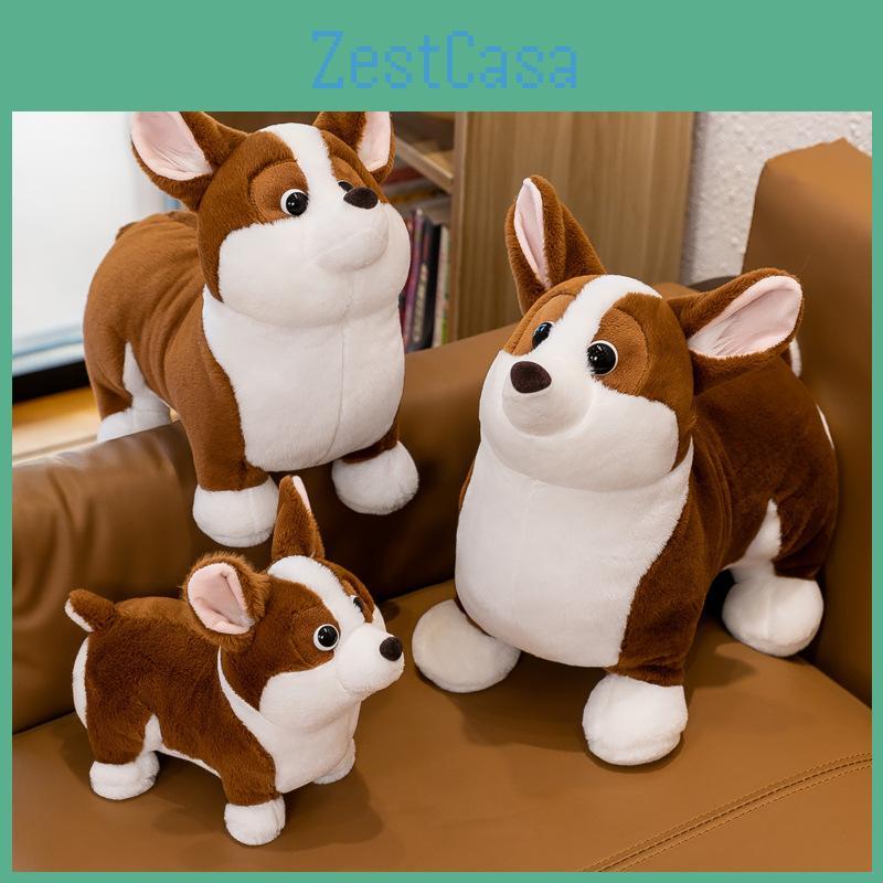 Niedliches Corgi Plüschtier Entzückende Stofftierpuppe für Kinder Weiches Teddybär Spielzeug Geburtstagsgeschenk für Mädchen 23cm Höhe