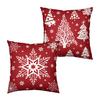 2Pcs Christmas Tree Pillowcase Santa Claus Snowman Pattern Zipper Invisible Lightweight Breathable Winter Pillow Cover
