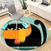 1pcCat Fashion Office Round Area Rug, Indoor Mat Suitable ForOffice, Under Office Chairs Bedroom Living Room Home Decor, Room Deco 074