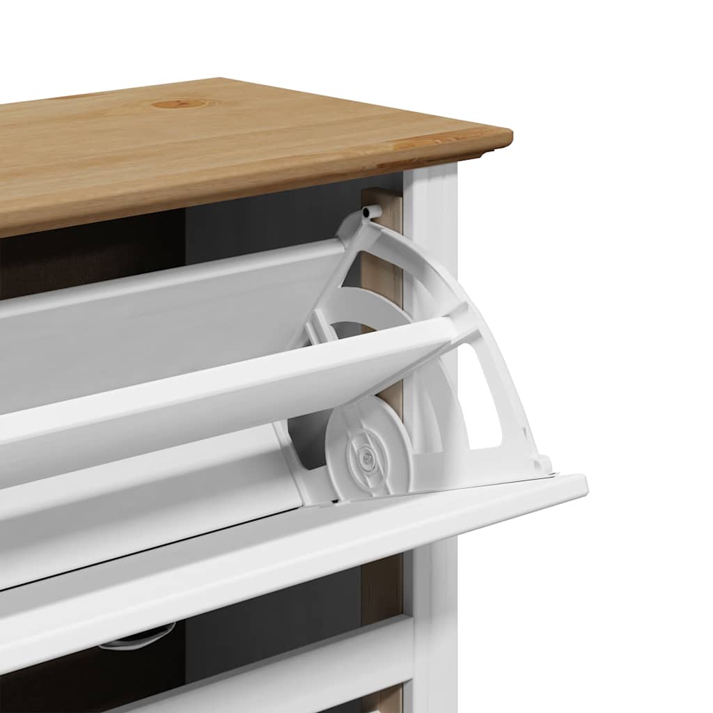 Vidaxl Shoe Rack, Bodo, White-Brown, 80X35X118 Cm