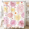 Watercolor Floral Burst Shower Curtain 180x245cm Bold Modern Decor for Bathrooms In Yellow, Pink White Colors Waterproof Fabric