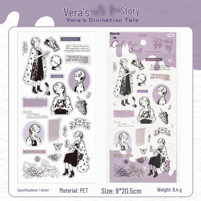 Yuxian Girl s Fruit Story Cartoon Stickers for Phone and Journal DIY Decoration