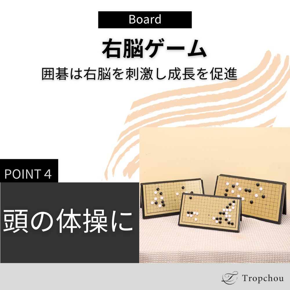 Tropchou Portable Magnetic Go Folding 19x19 37x37cm Board, Set, Board,