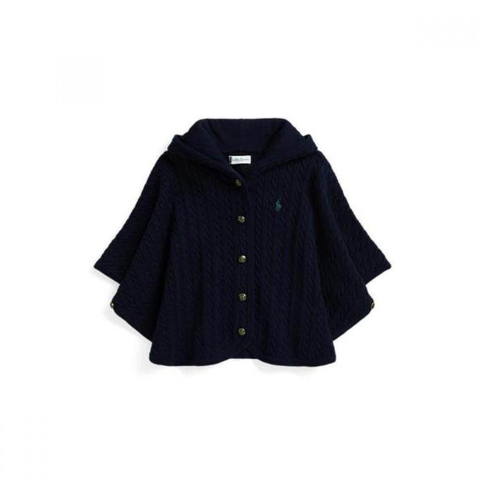 Ralph Lauren Baby Girl Mini Cable Cotton Hooded Poncho Cwposwef6820215410 912M