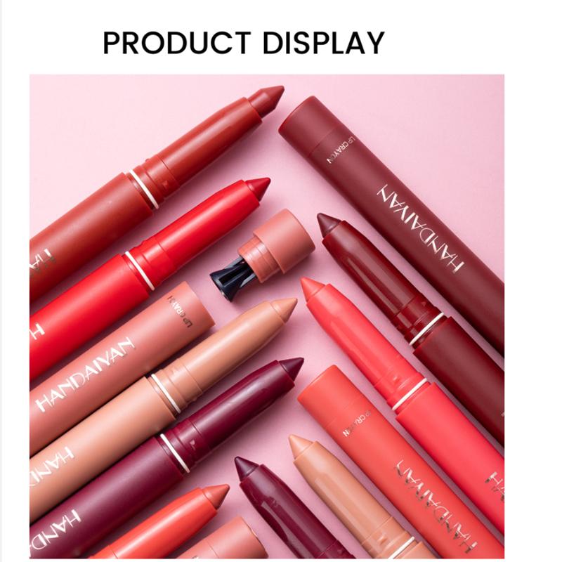 12 Kolorów Nawilżająca Aksamitna Szminka Jedwabista Szminka Narzędzie do Szminki Piękno Wodoodporny Makijaż Usta Automatyczna Kredka Konturówka Maskarada