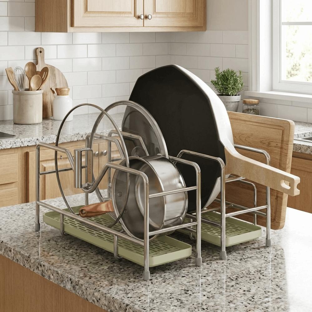 Space Saving Cookware Storage Rack Stainless Steel Cutting Board Holder  Restaurant