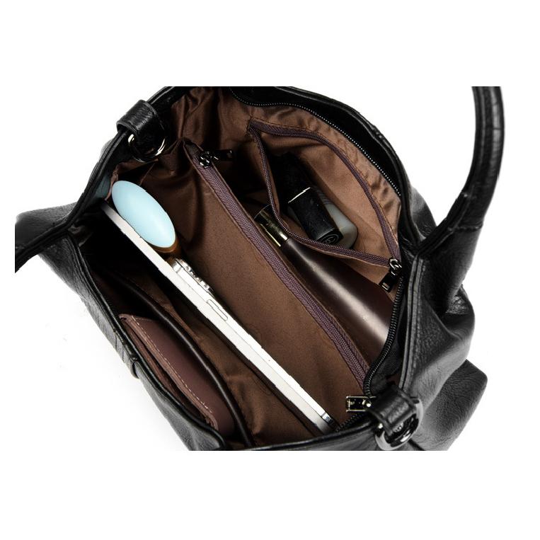 New Women'S Bag Light Splicing Soft Leather Large Capacity Fashion Mother Bag Handbag Women'S Small Bag