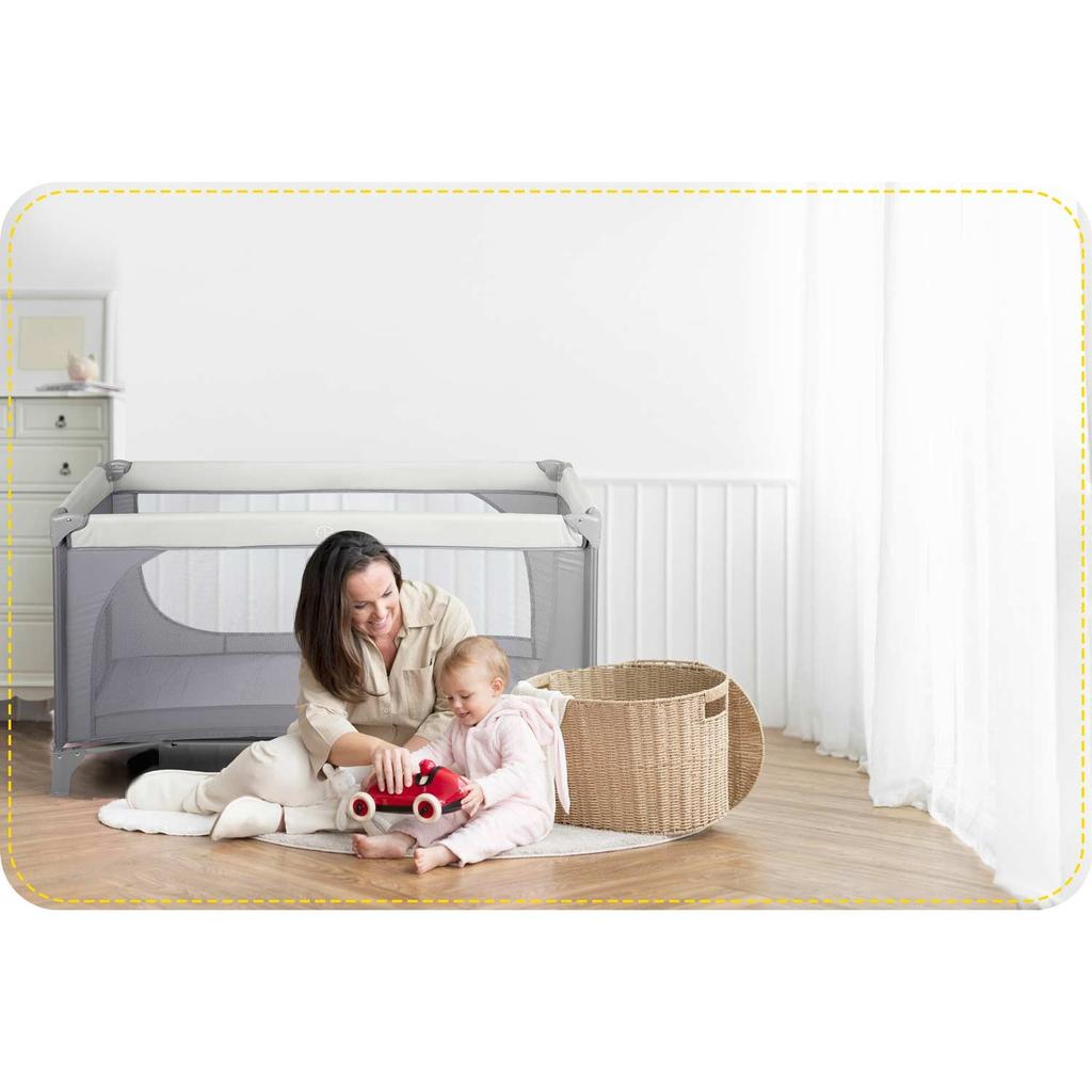 Culla da viaggio 125 X 65 X 78 Cm Rk-240 Grigio Chiaro