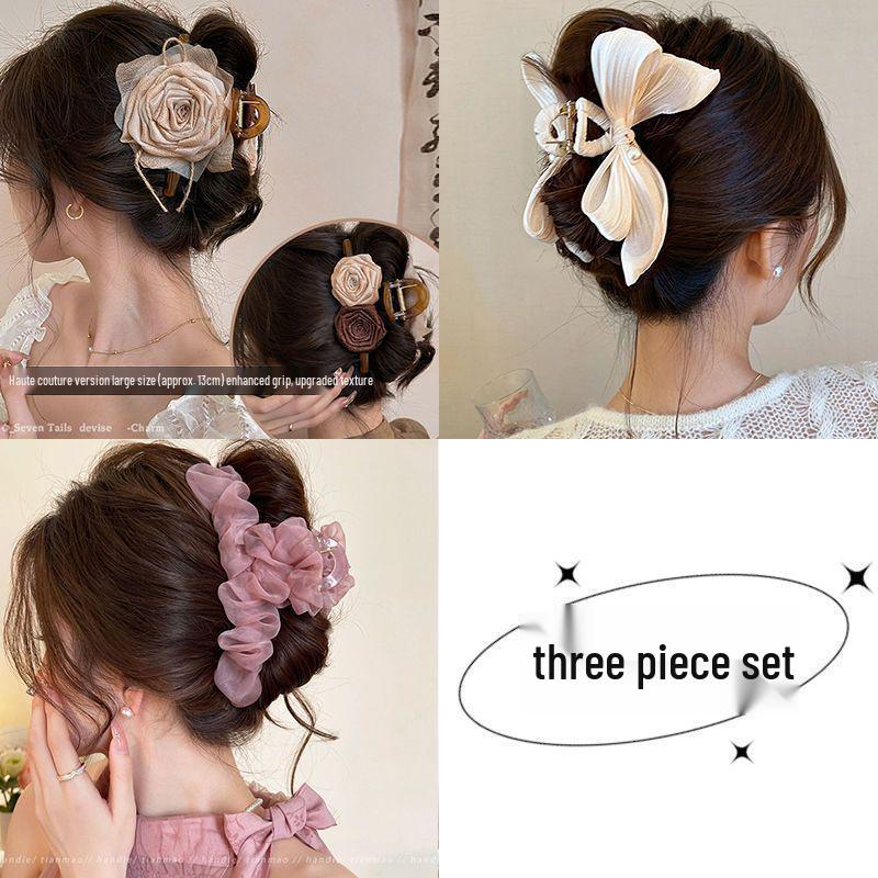 Elegancki Duży Plisowany Klips do Włosów: Szykowny klips rekinowy 2025 dla wyrafinowanego wyglądu