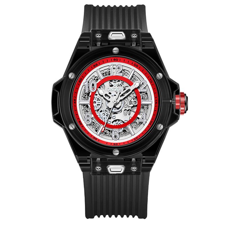 ONOLA ON3836 Fashion Luxury Hollow Automatic Mechanical Watch Women Waterproof Transparent Case Watch for Men Montres Pour Homme