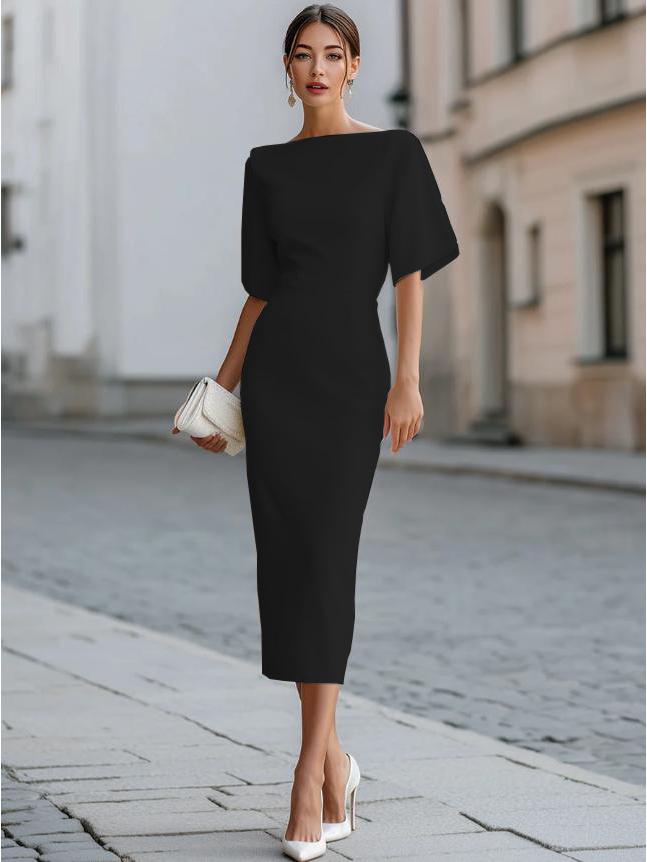 2026 Elegant One-Shoulder Solid Color Summer Dress for Women