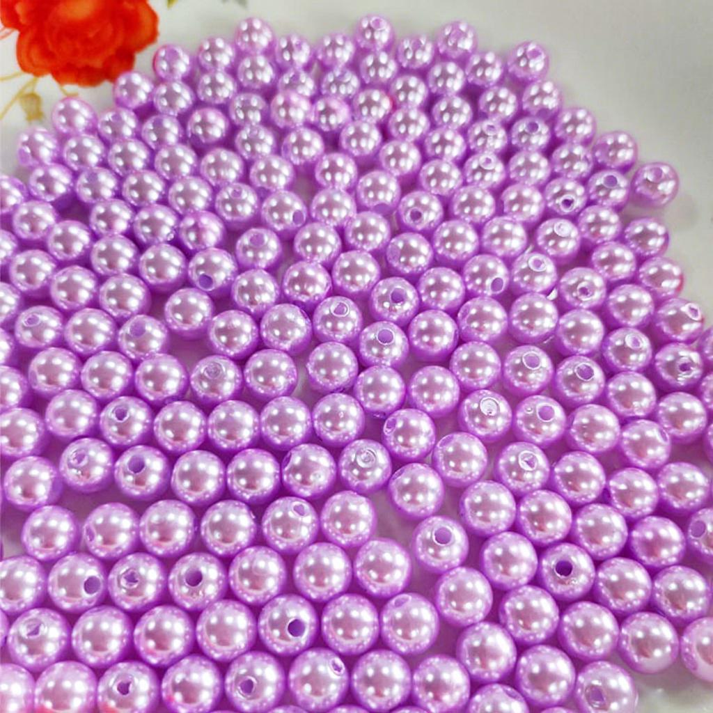 Hochwertige bunte lose ABS-Perlen mit Loch, verschiedene Größen, runde Kunststoff-Imitationsperlen für DIY-Schmuckherstellung, Kleidung