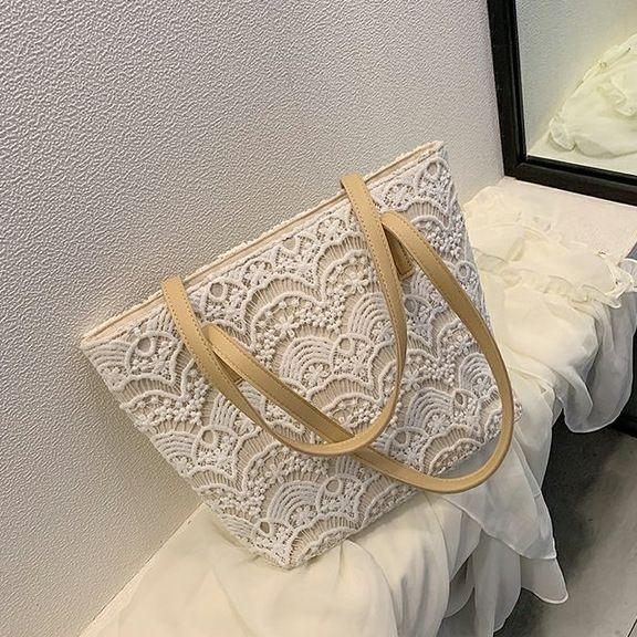 Torebka na ramię z koronki Nowa artystyczna torba płócienna Torebka