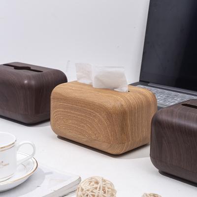 Tissue Box Imitation Wood Grain Large Capacity Wide Opening Detachable Cover Space-saving Desktop Organizer ABS Toilet Paper Case Household Supplies