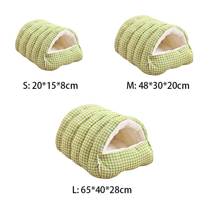 Winter Warm Cat Bed Thickened Semi-Enclosed Design Foldable Pet Dog Sleeping Bed Removable and Washable Small Pets Nest