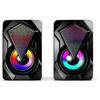 X2 Computer Speakers with Subwoofer for PC Desktop Laptop LED Lighting Home Theater System USB Wired Sound Box Black